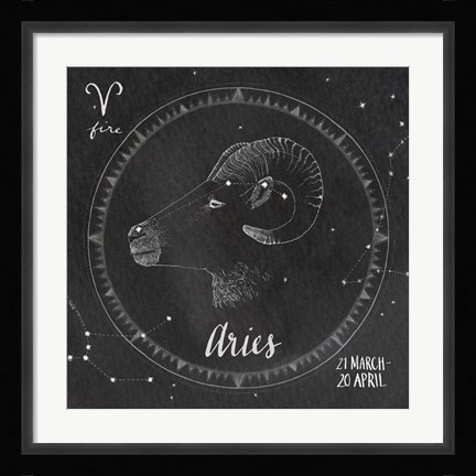 Framed Night Sky Aries Print