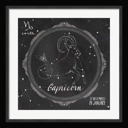 Framed Night Sky Capricorn Print