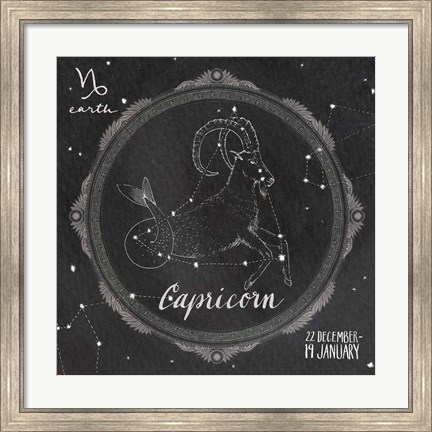 Framed Night Sky Capricorn Print