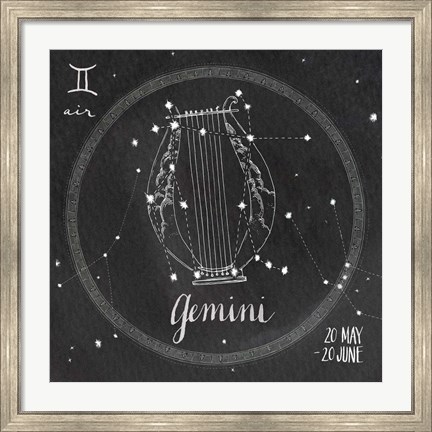 Framed Night Sky Gemini Print