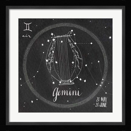 Framed Night Sky Gemini Print