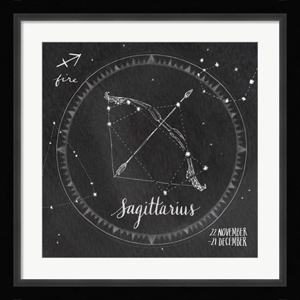 Framed Night Sky Sagittarius. Print