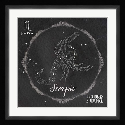 Framed Night Sky Scorpio Print