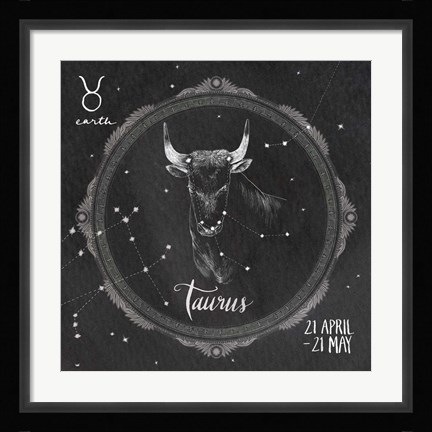 Framed Night Sky Taurus Print