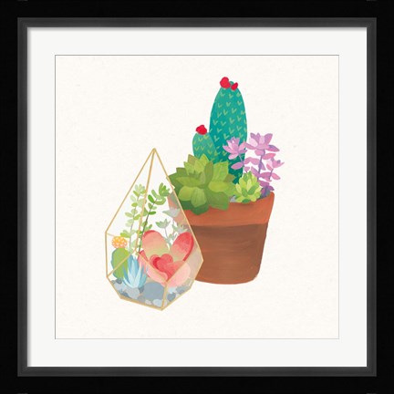 Framed Succulent Garden I Print