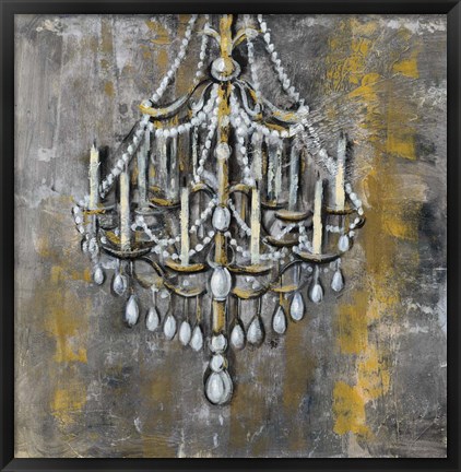 Framed Vintage Chandelier I Print