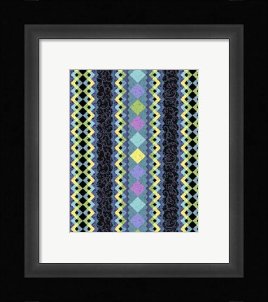 Framed Vintage Stripe I Print
