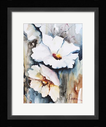 Framed Blooms Aquas II Print