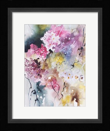 Framed Blooms Aquas III Print