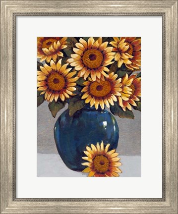 Framed Vase of Sunflowers I Print