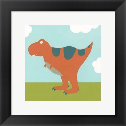 Framed Playtime Dino I Print