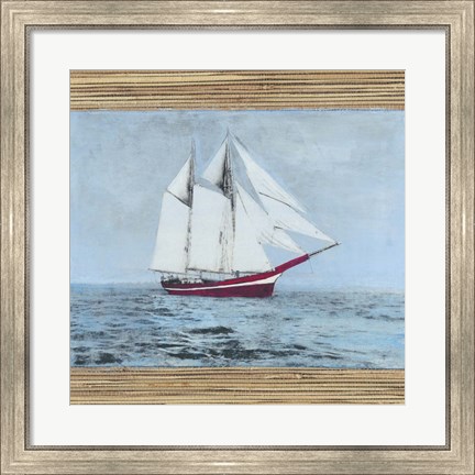 Framed Seagrass Nautical I Print