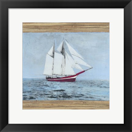 Framed Seagrass Nautical I Print