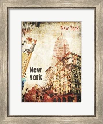 Framed New York Grunge I Print