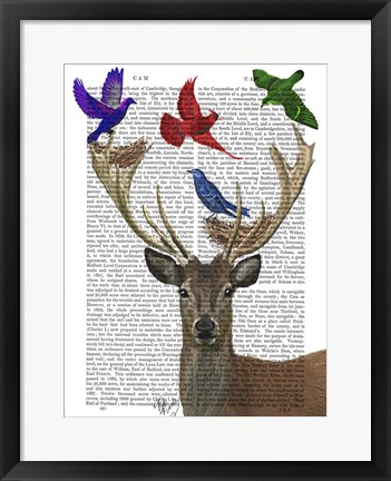Framed Deer &amp; Birds Nests Print