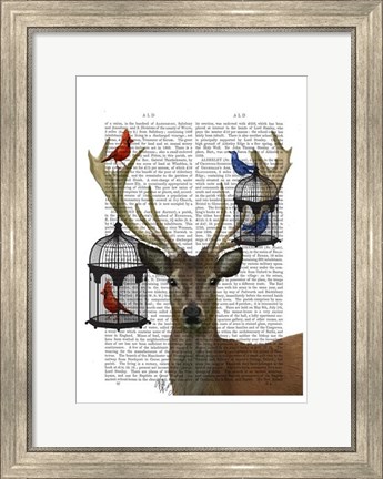 Framed Deer &amp; Bird Cages Print