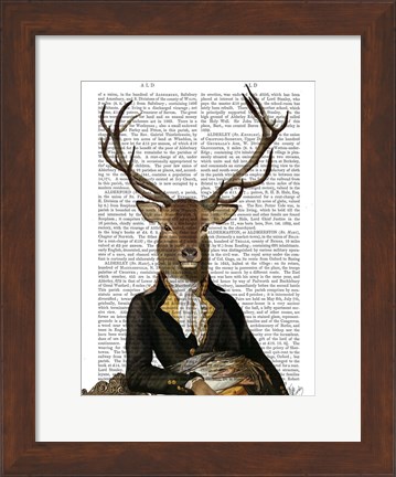 Framed Deer in Chair Print