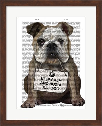 Framed Hug a Bulldog Print