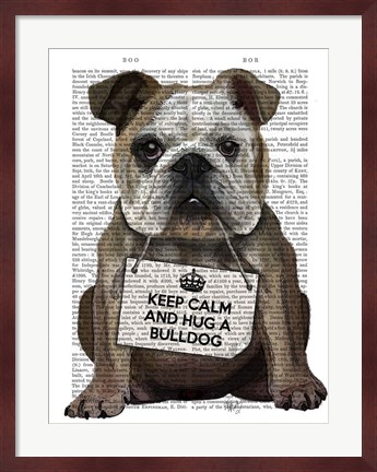 Framed Hug a Bulldog Print