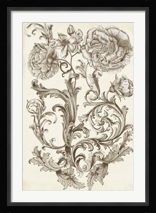 Framed Flora &amp; Filigree I Print