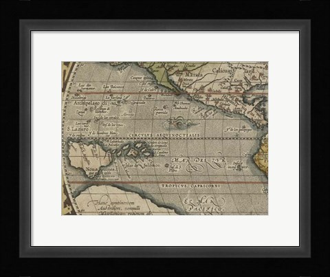 Framed Antique World Map Grid IV Print