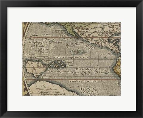 Framed Antique World Map Grid IV Print