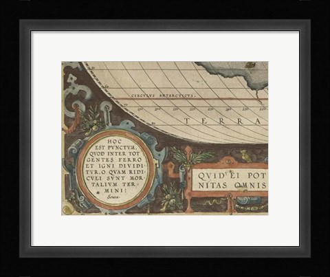 Framed Antique World Map Grid VII Print