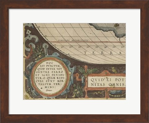 Framed Antique World Map Grid VII Print