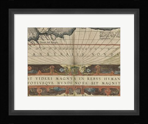 Framed Antique World Map Grid VIII Print