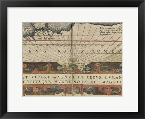 Framed Antique World Map Grid VIII Print