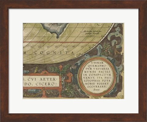 Framed Antique World Map Grid IX Print