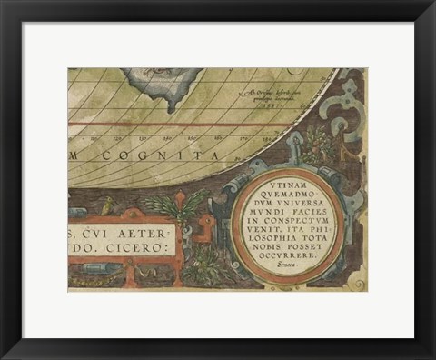Framed Antique World Map Grid IX Print