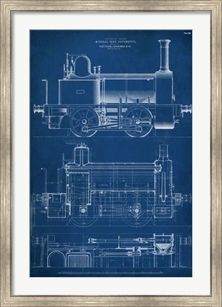 Framed Locomotive Blueprint II Print