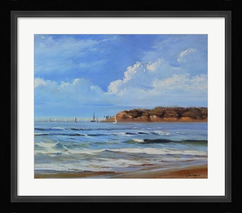 Framed Point Loma - View from Coronada Shores Print