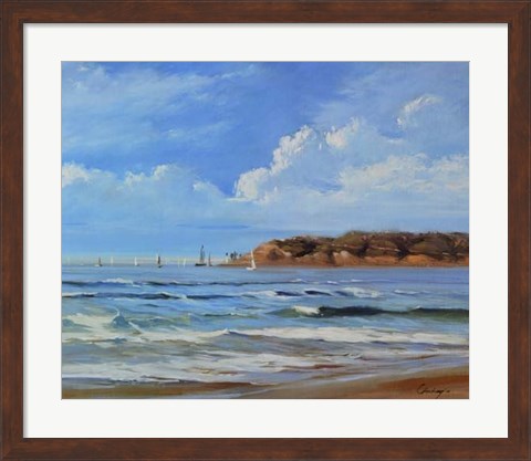 Framed Point Loma - View from Coronada Shores Print