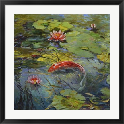 Framed Vermillion Koi Print