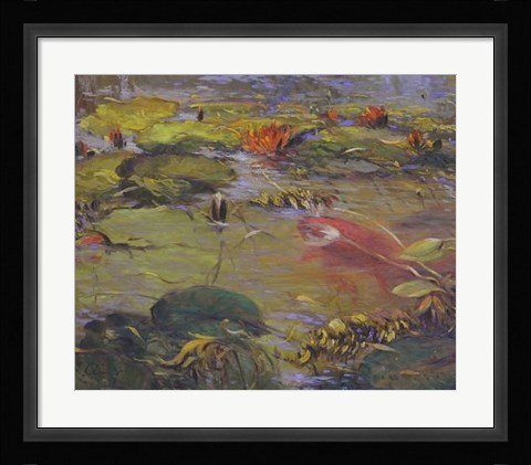 Framed Koi &amp; Lilies I Print