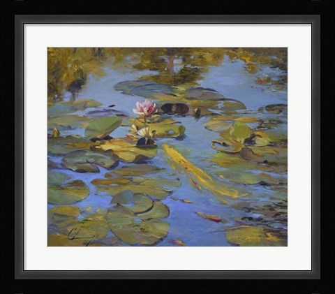 Framed Koi &amp; Lilies II Print