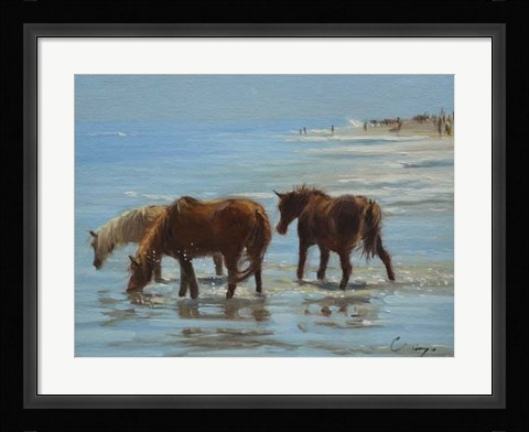 Framed Chincoteague Ponies Print