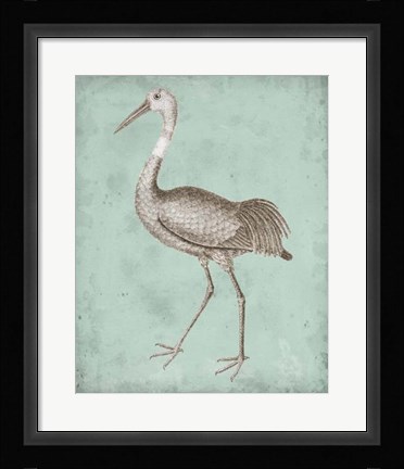 Framed Sepia &amp; Spa Heron IV Print