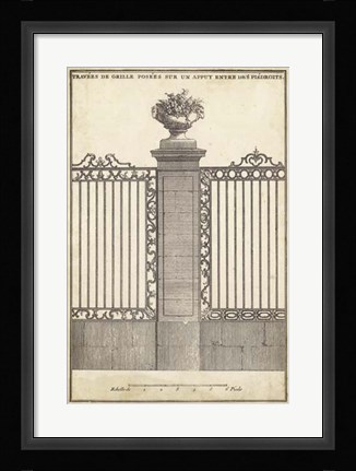Framed Antique Decorative Gate I Print