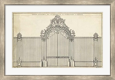 Framed Antique Decorative Gate III Print