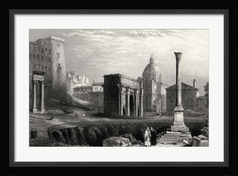 Framed Antique View of Rome Print