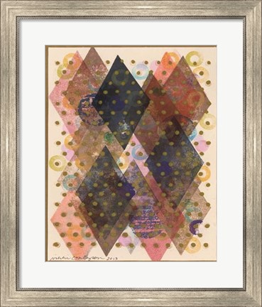 Framed Inked Triangles I Print