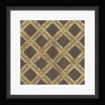 Framed Golden Trellis VIII Print