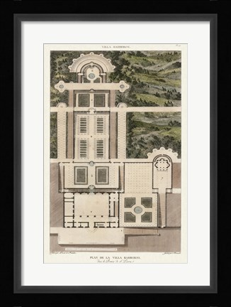 Framed Plan De La Villa Barberini Print
