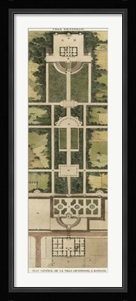 Framed Plan De La Villa Giustiniani Print