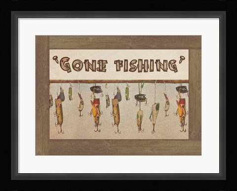 Framed Gone Fishing Print
