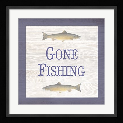 Framed Gone Fishing Salmon Print