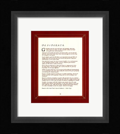 Framed Desiderata Print